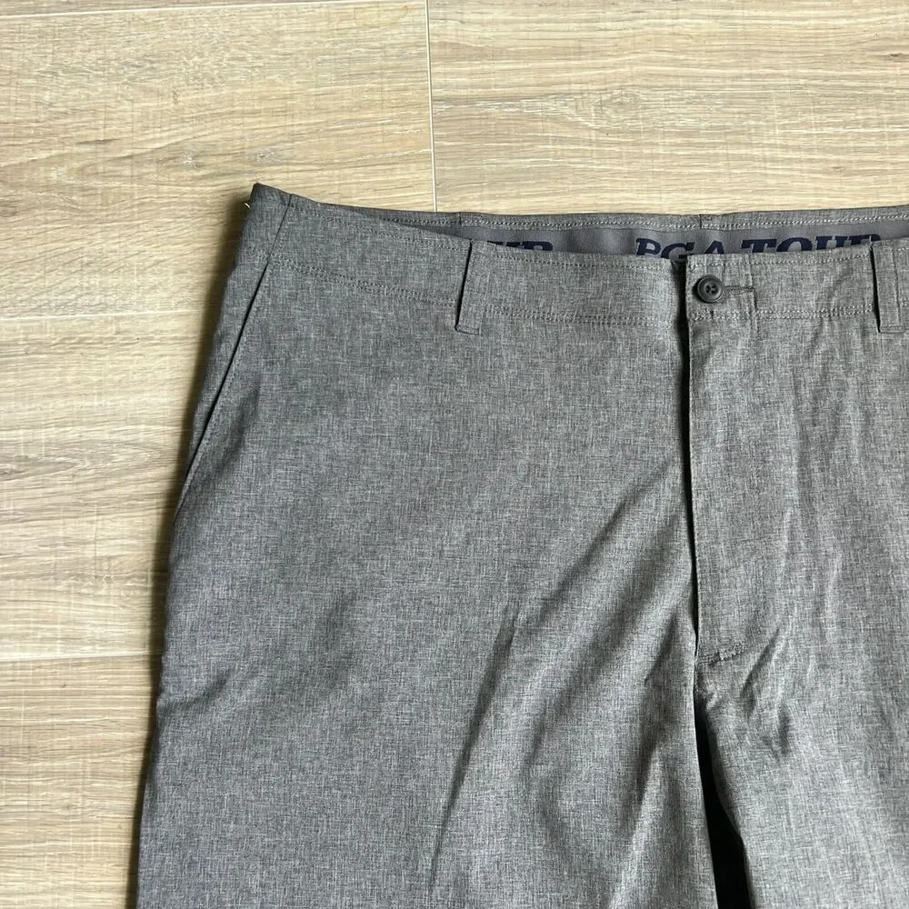 PGA Tour Mens Shorts Gray Flat Front Golf Shorts Sz 40